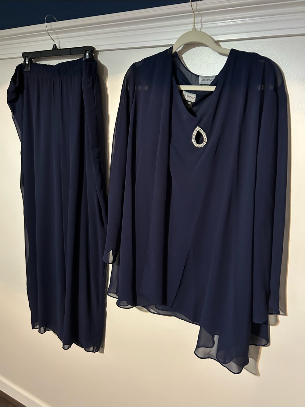 Catherines Navy Blue 3 Piece Pants Ensemble 20W